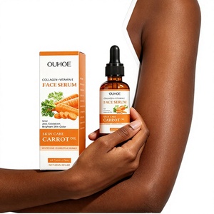 Sérum Visage Végan OUHOE en Gros : Soin Éclaircissant, Hydratant, Anti-Taches Brunes, au Collagène, Vitamine E et Huile de Carotte - Product Image 2