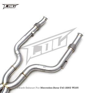 Tuyaux d'échappement Catback pour Mercedes-Benz C43 AMG w205 3.0T 2019-2024 Boska Racing en acier inoxydable avec silencieux à valve - Product Image 6