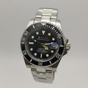 Montre de luxe pour homme avec cristal saphir, résistance à l'eau 5ATM, mouvement mécanique NH35, boîtier en acier inoxydable de 40 mm, bracelet, aiguilles lumineuses - Product Image 1