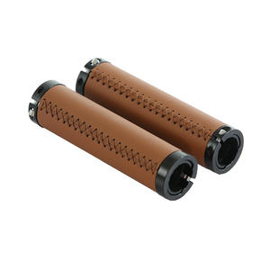 Empuñaduras de cuero sintético marrón y negro de 22,2 mm para bicicletas Cruiser, bicicletas de piñón fijo, scooters, ajuste universal - Product Image 2