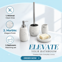 Ensemble d'accessoires de salle de bain en résine écologique de haute qualité, quatre pièces, avec porte-savon, gobelet, porte-shampooing pour la maison et les hôtels