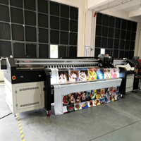 Imprimante hybride de haute qualité 1,8 m grand format, machine UV double I3200 rouleau à rouleau pour tapis, nappes et rideaux