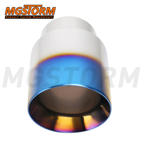 Ujung Knalpot Mobil Diameter 3" hingga 4" Model Sudut Miring Panjang Total 6" Dinding Ganda Bahan Stainless Steel Knalpot Keluaran Tunggal