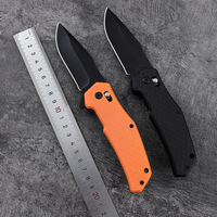 Couteau pliant Bochen, manche en plastique, lame en acier 3cr13, pour le camping et la randonnée en plein air, orange et noir, placage titane