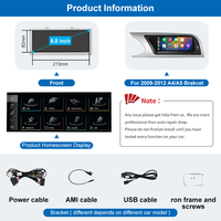 Autoradio Linxu System 8,8 Pouces pour Audi A4 A5 WIFI SIM Carplay GPS Navi Stéréo Android Auto Écran Tactile Youtube MP3 USB DVR