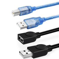 Câble d'extension USB femelle à mâle Cordon d'extension USB 2.0 A/M à A/F Câble d'imprimante à ligne bleue 5FT 10FT 1.5M 3M 5M