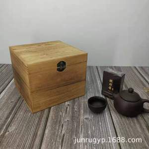 Caja de Almacenamiento de Madera Maciza Cuadrada de 19 cm con Logotipo Personalizable para Regalo, Empaque de Té - Product Image 4