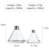 Bouteille vide en verre transparent pour diffuseur de parfum 100ml 200ml, forme ronde et conique, récipient d'arôme en gros avec logo personnalisé