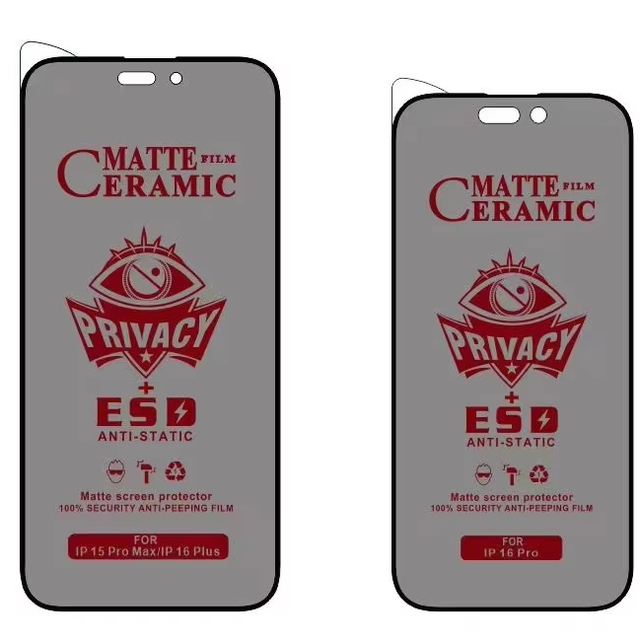 TPU PET Soft Materials Matte Privacy Ceramic Screen Protector for iphone 17 16 15 PRO MAX