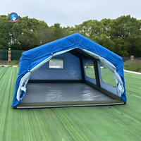 Tente extérieure pour abri gonflable portable avec cordes coupe-vent Tissu Oxford pour tente de camping de sauvetage d'urgence