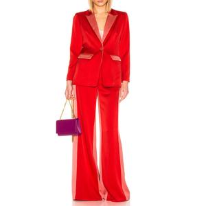 Nouvel Arrivage Ensemble de Costume d'Affaires pour Femme de Haute Qualité, Veste à Revers Élégante et Pantalon Droit à Jambes Larges, Ensemble Deux Pièces en Velours pour Femme - Product Image 1