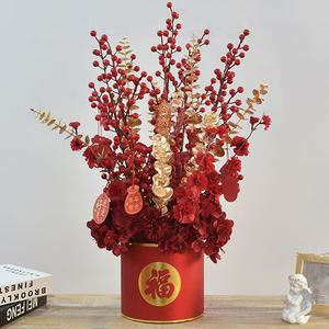 Flor de decoración de Año Nuevo Lunar al por mayor con farol de fuegos artificiales para 2025 serpiente decoración de mesa de Año Nuevo chino caja de regalo de flores - Product Image 1