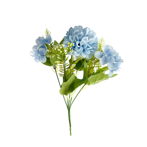 Bouquet d'hortensias artificiels 28 cm, fleurs en soie, accessoires de décoration pour mariage et maison - Product Image 5