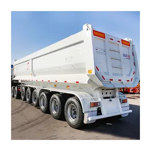 China Factory 3 4 5 Axle U Shape Tipping Rear Dump Trailer 50 60 80 Ton Hydraulic Tipper Dump Semi Truck Trailer