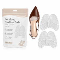 2 paires de coussinets métatarsiens invisibles en gel transparent, coussinets pour l'avant-pied, inserts pour talons hauts, coussinets de confort doux, antichoc et lavables