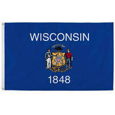 批发高品质促销100% 耐用聚酯飘扬横幅快速交货数字印刷90 * 150厘米威斯康星州国旗 - Product Image 2