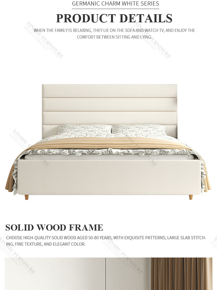 high quality nordic light luxury double simple modern net red bed ins master bedroom 1.8m cloth bed