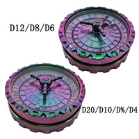 Dés à roulettes polyédriques en métal pour TRPG, cosplay, DND, D20, emballage écologique en boîte cadeau antique avec logo personnalisé