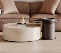 Table basse en verre design minimaliste pour salon, petite table de rangement circulaire simple pour la maison