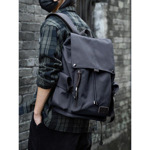 Sac à dos rétro de grande capacité pour hommes avec logo tendance Sac d'école pour étudiants de lycée Sac pour ordinateur portable de commerce électronique transfrontalier - Product Image 5