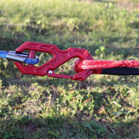 AMBITION-Gancho de remolque guía de cabrestante para vehículos todoterreno, color rojo, con gancho de acero forjado de grado 80, resistencia a la rotura de 45000lb