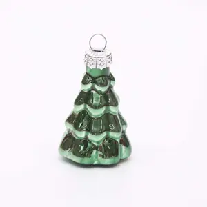 Customized Christmas Glass Figure Ornament Santa Claus Christmas Tree Glass Hanging Decoration Set