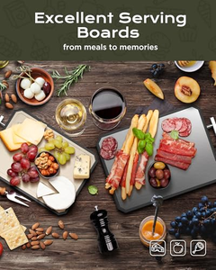 Grande planche à découper carrée double face en acier inoxydable antibactérien, résistante à la moisissure, pour cuisine, en bois massif d'ébène - Product Image 5