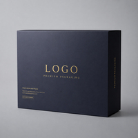 Boîte cadeau plate en papier noir avec logo personnalisé, boîte cadeau pliante, emballage de luxe, boîte cadeau pliante magnétique pour vêtements