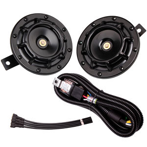 F-FARBIN Klaxons 12V electriques de Voiture en Metal Calandre Haute et Basse Tonalite Kit Klaxons Relais avec Faisceau de Cable - Product Image 2