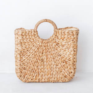 Bolso de Ciudad de Jacinto de Agua Tejido a Mano Natural, Elegante Bolso de Paja, Bolso de Playa Ecológico, Bolso de Viaje para Mujer - Product Image 3