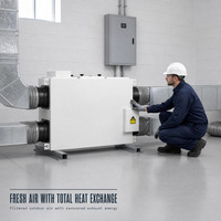 Unité de ventilation à récupération de chaleur (ERV) à montage au plafond avec filtre primaire pour bureau et hôtel – Facile à installer