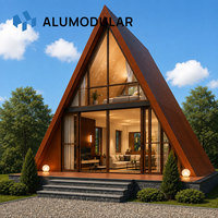 Maison modulaire en A, maison préfabriquée triangulaire, assemblage rapide clé en main pour hôtel de villégiature et projet de glamping