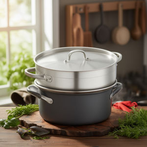 Casseruola in alluminio Chef con coperchio da 8 litri, pentola resistente per uso su fornello e forno - Product Image 3