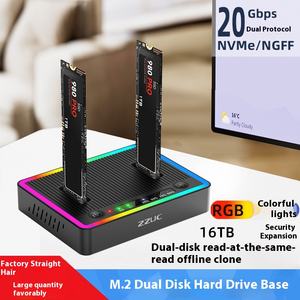 กล่องอะลูมิเนียมใส่ฮาร์ดดิสก์โปรโตคอลคู่ขยายได้สูงสุด4TB รองรับฮาร์ด <span class=keywords><strong>M</strong></span>.2 NVMe/SATA 2230/2242/2260/2280 - Product Image 3