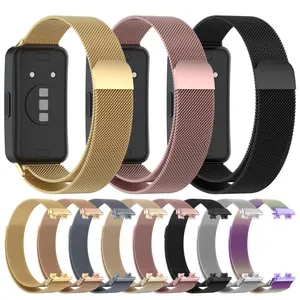 Cinturino Magnetico per <span class=keywords><strong>Huawei</strong></span> Band <span class=keywords><strong>9</strong></span>, Bracciale in Acciaio Inox a Maglia Milanese, Accessori per <span class=keywords><strong>Huawei</strong></span> Band 8 NFC - Product Image 1