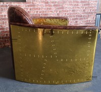 Fauteuil en cuir de luxe style aviateur rétro industriel pour salon, chambre, salle à manger, mobilier de maison