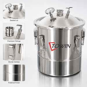 Fermenteurs en cuivre de 20L à 100L, cuves de fermentation pour la production de boissons alcoolisées à domicile, hôtels, restaurants, fermes, usines de fabrication - Product Image 2