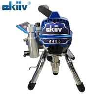 Pulvérisateur de peinture sans air efficace M495 avec pistolet et perche d'extension pour la décoration et la rénovation de grandes surfaces murales