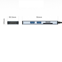CORD CD-UH510 5 1 Multifungsi Aluminium Alloy USB-C Hub Docking Station untuk Dukungan 4K untuk Laptop/Komputer-USB2.0/USB3.0 Stok Tersedia