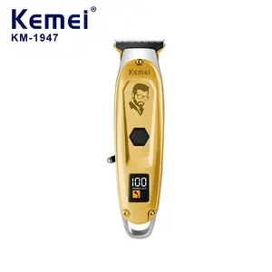 KM-1947 geräuscharmes profession elles Barts ch neider Barber Schnur loses Haarschneide-Kit mit 4 Kämmen LED-Display Haars chneide maschinen für Männer