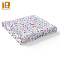 Kain Katun Poplin Bunga Besar Berkualitas Tinggi BILU, Kain Floral untuk Pakaian