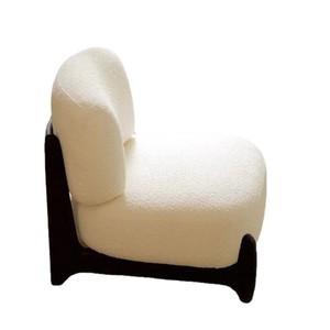 Poltrona Singola in Stile Casual Crema, Design <span class=keywords><strong>Moderno</strong></span> Minimalista, Lusso Leggero, per Soggiorno, Balcone, Piccolo Divano Imbottito in Spugna - Product Image 5