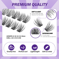 Precio de Fábrica, Segmentos de Pestañas Pre-Cortados de 8-16 mm, Kit de Pestañas Postizas Personalizadas al por Mayor, Kit de Extensión de Pestañas Autoaplicables