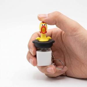 Cute Sound-Playing Creative Button Voice Key <b>Light</b>-<b>Up</b> Plastic Electronic Pendant <b>Keyboard</b> Stress-Relief Keychain - Product Image 5