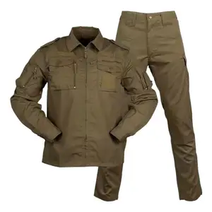 Yuda grosir 65% poliester 35% katun Ripstop Khaki pakaian taktis kamuflase