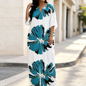 Abbigliamento Casual da Spiaggia e Vacanza per <span class=keywords><strong>Donna</strong></span> <span class=keywords><strong>Taglie</strong></span> Forti, Lunghezza Maxi, <span class=keywords><strong>Elegante</strong></span> e Lussuoso, Stampa Fantasia, 100% Cotone Traspirante - Vendita all'Ingrosso - Product Image 2