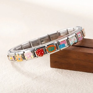 Colori gioco d'azzardo italiano ciondolo in acciaio inox bracciale link italiano Charm bracciale Pulsera de <span class=keywords><strong>la</strong></span> Suerte DJ1399-B - Product Image 4