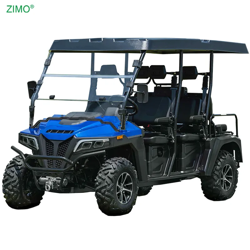 2024 Nova Gasolina Powered Golf Car Buggy 4 + 2 Seater Elétrica Iniciar Off Road 4x4 Carrinho de Golfe para Venda