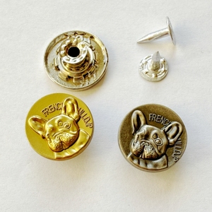 Nút áo jean bằng hợp kim kẽm mạ điện, khắc logo thương hiệu tùy chỉnh theo yêu cầu nhà máy, chữ nổi trên áo - Product Image 6