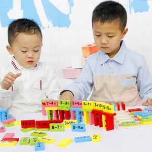 Juego de Bloques de Construcción de Madera con Números y Dominó de la Marca Jet, Juguetes Educativos de Matemáticas para Niños y Niñas en Edad Preescolar - Product Image 5